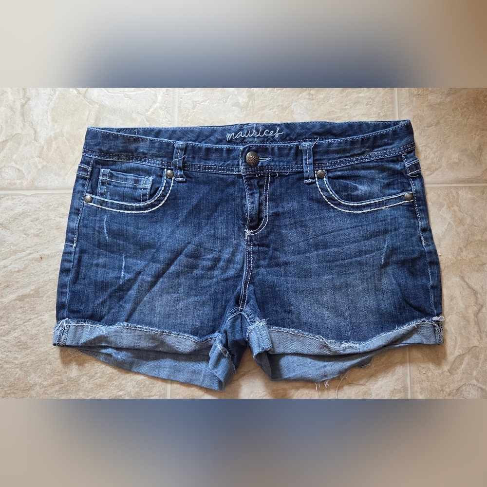 Maurices Women's Blue Denim Shorts